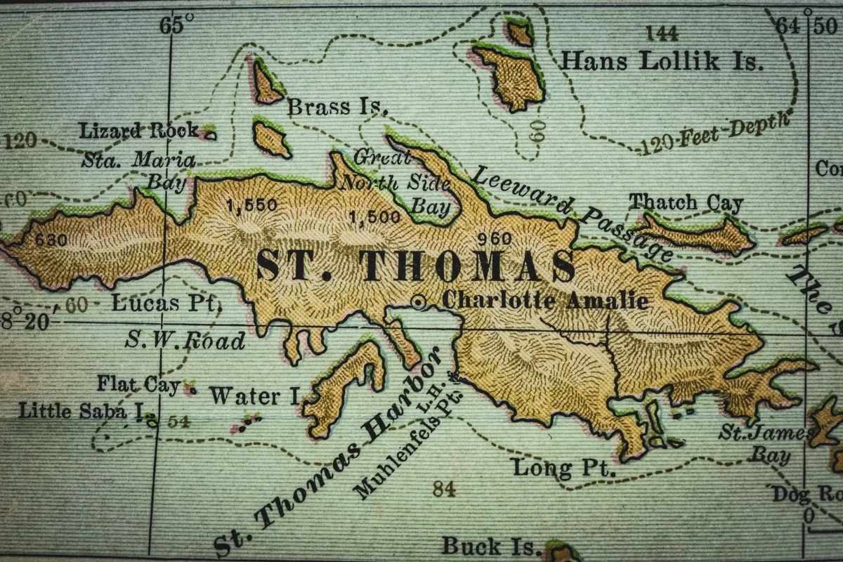 St, Thomas old map